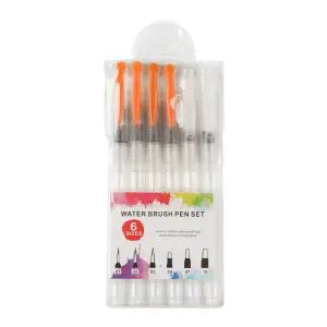 HB문화사 수채화 워터브러쉬펜 리필형 미술 색칠 드로잉 WATER BRUSH 붓 종합 6종 세트