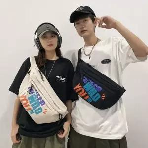 남녀공용 2컬러 빅사이즈 심플 슬링백 커플 메신저백