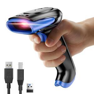도서관용 Eyoyo 1D 2D 바코드 스캐너 무선 블루투스 2500mAh 휴대용 USB 유선 QR 리더 Android Phone 노트북과 호환 창고 인벤토리