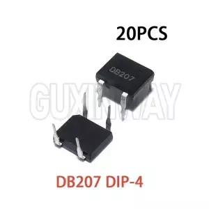 20PCS DB207 브리지 정류기 DIP4 1000V 2A 전력 다이오드