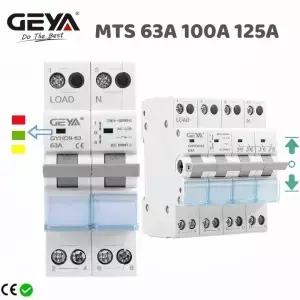 GEYA GYHO9 수동 전송 스위치 표시기가 있는 새로운 디자인 63A 100A 125A MTS 이중 전원 변환 절연
