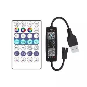 WS2812B 컨트롤러 블루투스 음악 앱 제어 픽셀 LED 스트립 라이트 SK6812 테이프 USB 5V 리모컨