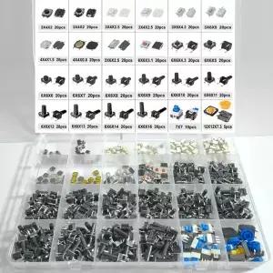 460pcs 24 값 촉각 푸시 버튼 스위치 SMD 순간 택트 구색 키트 상자와 자동차 원격 제어