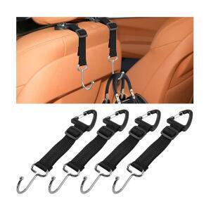 ZPANA 카시트 헤드레스트 후크 4PCS 조절식 히든 클립 차량 걸이 홀더 자동차 실내 시트 등받이 수납 행거 정리 액세서리 유니버설