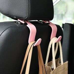 토이야손 카시트 헤드레스트 후크 범용 차량 시트 행거 내부 수납 정리함 핸드백 코트 우산 식료품 가방 4팩 핑크
