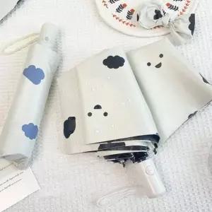 자동 암막 3단 양우산 구름 패턴 자외선차단 튼튼한 휴대용 우산 가방용