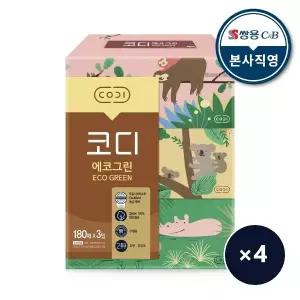 [코디] 에코그린 미용티슈 180매x3입 4팩