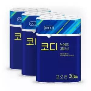 코디 뉴 데코 3겹 화장지 25m 30롤 3팩
