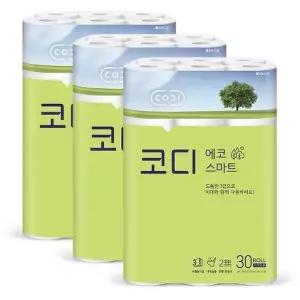 코디 에코스마트 화장지 22m 30롤 3팩