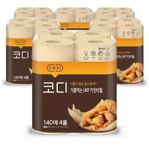 코디 기름먹는 UKP 키친타월 140매 4롤 6팩
