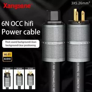 Xangsane 냉장 6N OCC 전력 증폭기 전면 및 후면 스테이지 고출력 미국 EU AU HiFi 전원 케이블 연결 케이