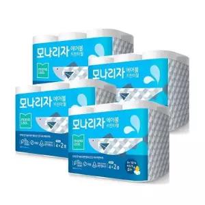 [모나리자] 에어볼 키친타올 150매 6롤 4팩