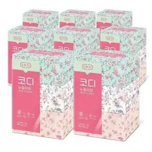 코디 뉴플라워 미용티슈 250매 3입 8팩