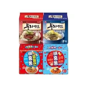 농심 배홍동 비빔면 4입 + 쫄쫄면 둥지냉면