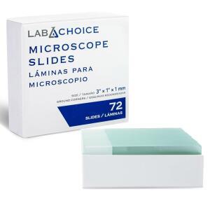 LABCHOICE 현미경 슬라이드 - 이중 반투명 박스 사전 세척 접지, 3X1X1MM, 72개 표면 모서리