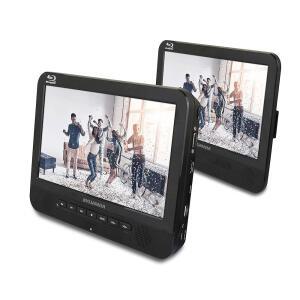 SYLVANIA 10.1인치 듀얼 스크린 휴대용 블루레이(R) 플레이어 DVD 블랙 SDVD1087, 미디어