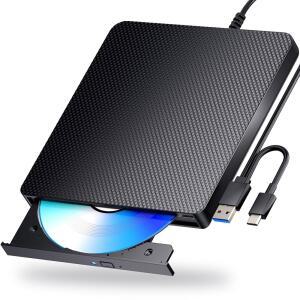 AELRSOCH 외장 블루레이 드라이브 플레이어 읽기 3.0 DVD 및 호환 (블랙) USB 버너 /쓰기 PC, / 7-11 윈도우 맥용 TYPE-C