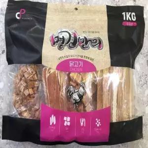 강아지 닭고기 육포 1kg 명견만리 닭가슴살 강아지간식 애견간식