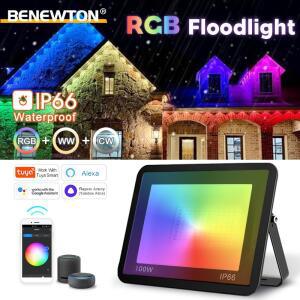 스마트 투야 RGB 투광등 앱 음성 제어 CCT 스포트라이트 30W-100W AC220V IP66 방수 장식 벽