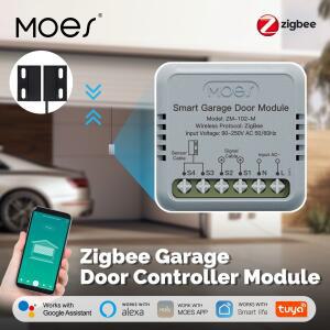 MOES Tuya Zigbee 차고 문 컨트롤러 모듈, 스마트 앱 원격 오프너, Alexa 및 Google 홈과 함께 작동