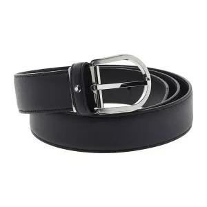 [몽블랑] SS25 남성 35mm 레더 벨트 123888 BLUE