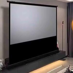 공용 휴대용 바닥 설치형 풀업 프로젝션 스크린 회색 유리 일반/UST 4K 3D 모든 크기 지원