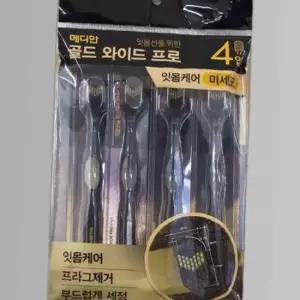 메디안 골드 와이드 프로 칫솔 4개입 미세모