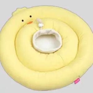 고양이 쿠션 넥카라 옐로우 S 강아지 깔대기 핥음방지