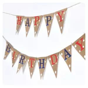 (PW) 패브릭생일파티가랜드(삼각) 데코 홈파티 축하벽장식 가랜드 용가렌드 인테리어가 방꾸미기 용품