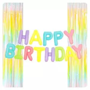 (PW) (은박풍선생일마카롱 커튼세트) 파티 장식용품 벽장식 가랜드 용가렌드 인테리어가 방꾸미기
