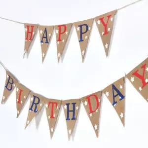 (PW) 패브릭생일파티가랜드(삼각) 데코 배너 홈파티벽장식 가랜드 용가렌드 인테리어가 방꾸미기 용품