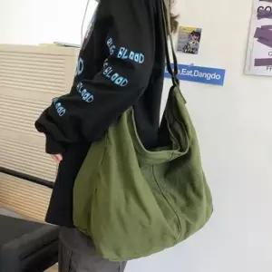 [패션] 용 여행 캔버스 백 빅 숄더 여자 크로스 캐주얼 카키