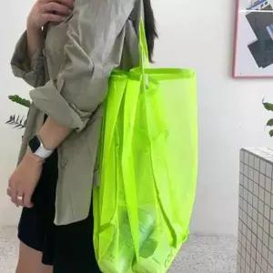 [패션] 토트백 메쉬 에코백 더블 숄더백 형광그린