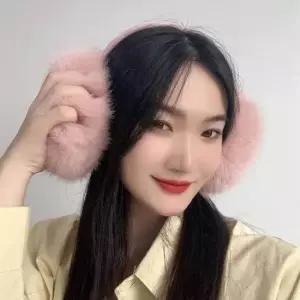 [패션] 쁠리즈 왕방울 귀마개 핑크 여성 털