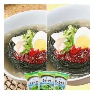 강원도 산나물냉면 혼합세트(곰취곤드레취나물/각4인용)총12인분/냉면400g6팩+육수350g12봉