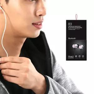 무선 블루투스 이어폰 HUGU B3 핑크블랙스마트폰 휴대용 마그네틱 연결