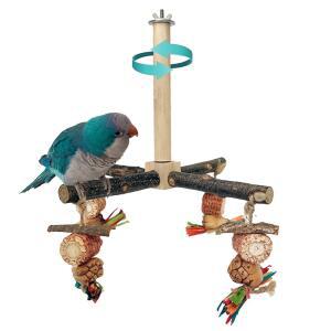 BIRD PERCH 360 회전 횃대, 츄잉 스피닝 소형 앵무새 장난감 액세서리 앵무새, 핀치) 중형 및 케이지 포함 새를 버지, 코너레, 위한 나무 (잉꼬, - 새 스탠드