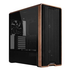 리안 리 란쿨 217 정품 호두나무 컴퓨터 케이스 미드 타워 ATX PC 5개의 PWM 팬 2x170mm 2x120mm 1x140mm 유연한 PSU 케이블 설치 - 블랙(LAN217X)