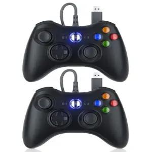 Xbox 360 컨트롤러 유선용 다이노수 10피트 교체 업그레이드된 조이스틱 더블 쇼크 2.5mm 오디오 잭 - 2팩