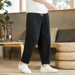 린넨 고무줄 바지 8부 남자 데일리 캐주얼룩 팬츠