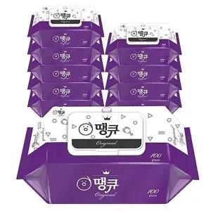 [셀러허브 1][광진산업] 땡큐 오리지널 물티슈 캡형 100매 10팩 (27732410)