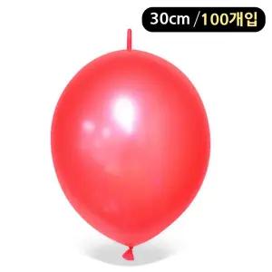 해피파티 펄 링커룬 꼬리풍선 30cm (100개입) (레드)용품 만들기 긴풍선 요술 꾸미기 고무 예쁜 행사 생일