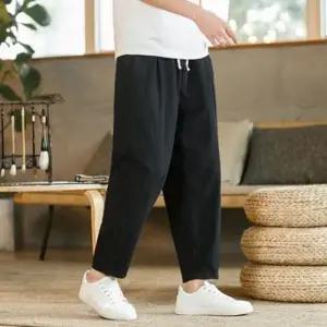 고무줄 남자 바지 캐주얼룩 팬츠 데일리 린넨 8부