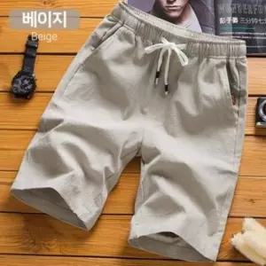 남자반바지 여름바지 코튼린넨 밴딩 빅사이즈 면 남자바지 남자바지 남성반바지 남성