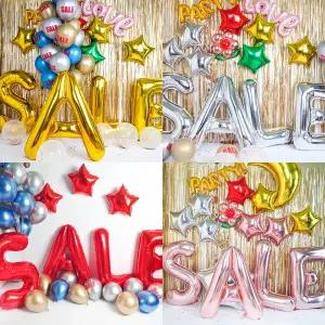 메세지 은박 풍선 세트 SALE 세일 스타 파티 행사호일 장식 홈파티 개업 오픈 레터링 문자