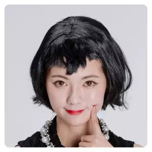 뱀파이어가발 드라큐라변장소품 분장 단발 파티