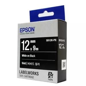 엡손 라벨 테이프 12mm SD12K 검정 흰색프린터 테잎 용이프 터치 인쇄 테프