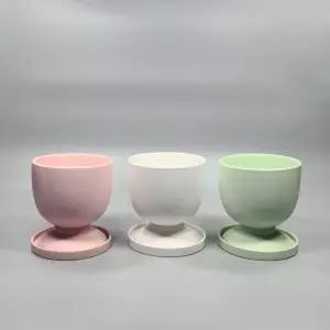 모던 도기 화분 콤포트 16x17cm 무광도자기 가정용 심플 무지 민무늬 인테리어 흰색 핑크 그린