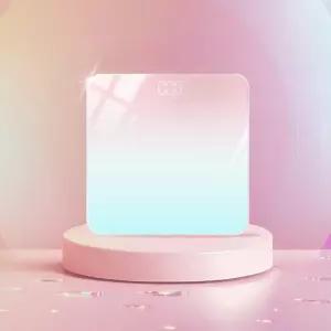 파스텔 LED 디지털 미니 체중계 온도측정가능 소수점전자 다이어트 기계식 사각디자인 누드 몸무게