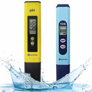 KETOTEK 디지털 PH 및 TDS 미터 수질 검사 키트 펜 테스터 PPM 2 IN 1 수경 재배 수족관 식수 RO 시스템 수영장용 0~16.00PH 0~9999PPM 측정 범위 포함
